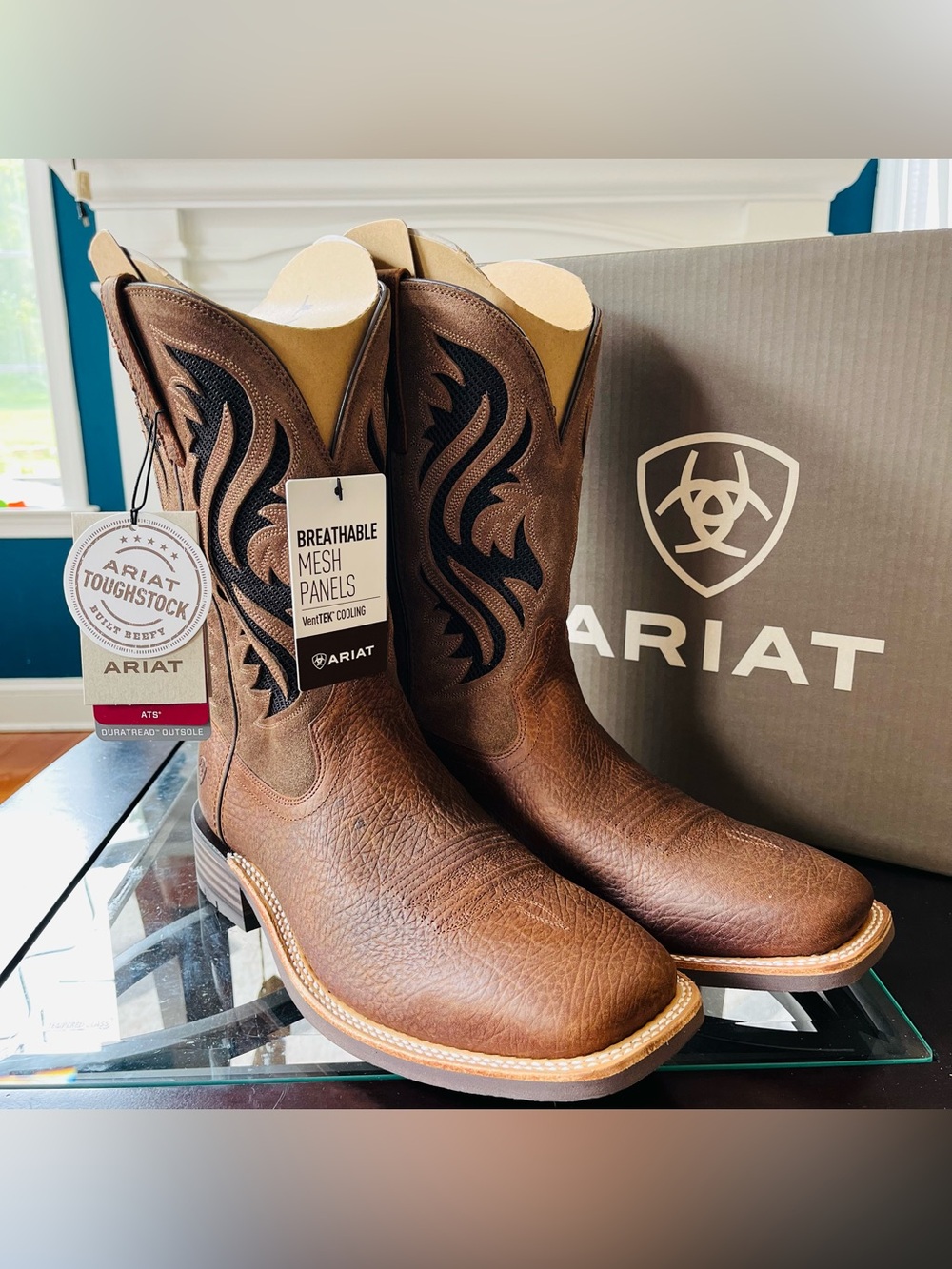Ariat Kanyon Toughstock VentTEK Wide Square Toe 11" Cowboy Boots 10074257 Men's